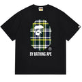 BAPE Green Check Ape Head Men's Graphic T-Shirt - Black