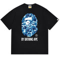 BAPE Blue ABC Camo Ape Head Men's T-Shirt - Black