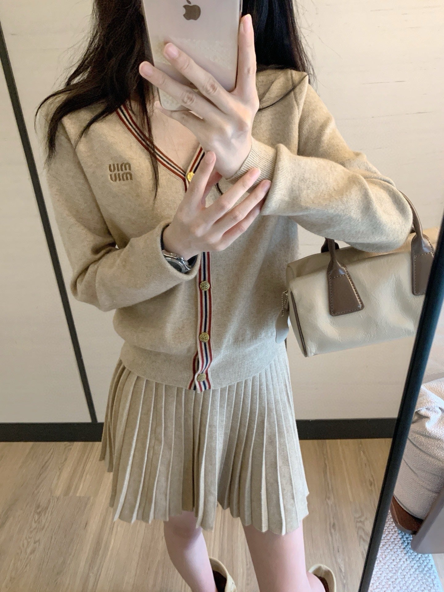 2025SS  Knitted jacket + pleated skirt THOM TREND