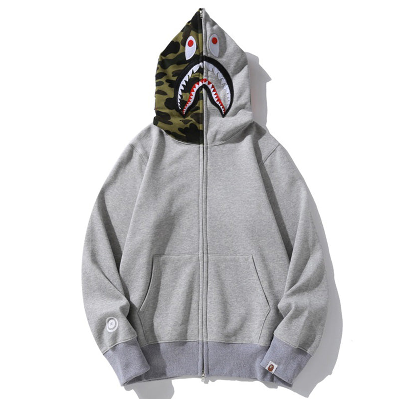 BAPE Camo Shark Hoodie - Black, Grey & Red product view 3