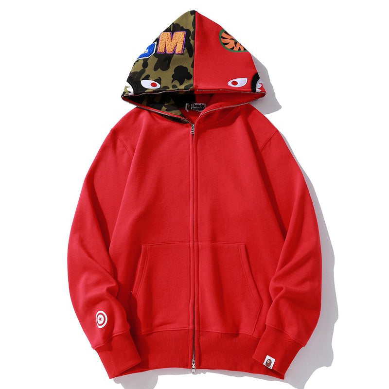 BAPE Camo Shark Hoodie - Black, Grey & Red product view 2
