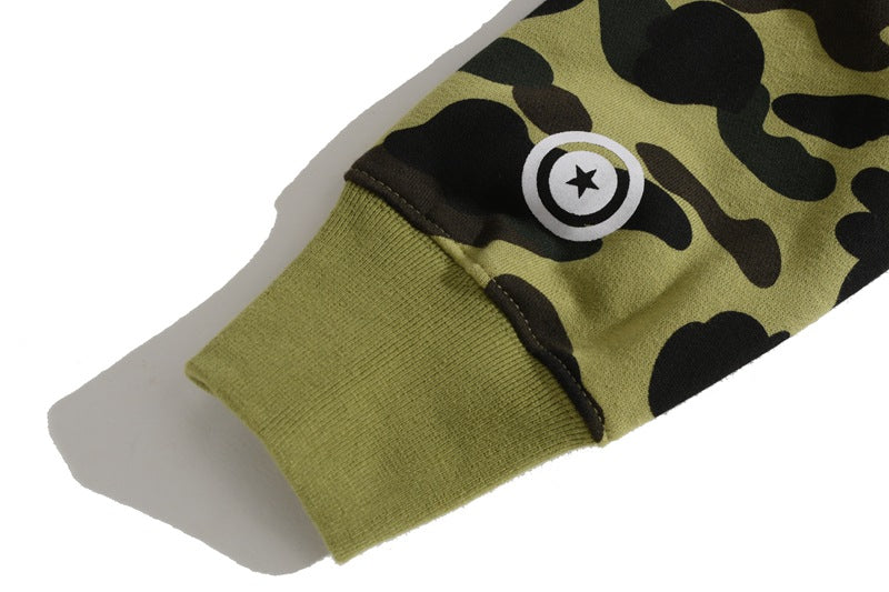 BAPE Green Camo Shark Hoodie product view 6