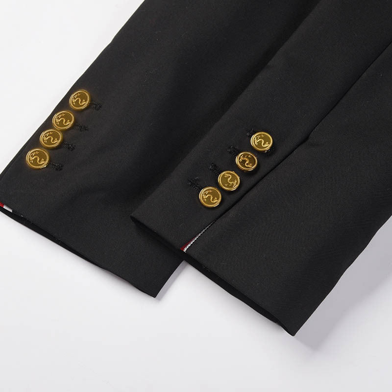 Men's 4 - Bar Heritage Suit - Ultimate Comfort - Classic Design by Thom Browne, outerwear detail view