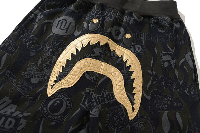 BAPE Black Gold Shark Camouflage casual pants - image 4