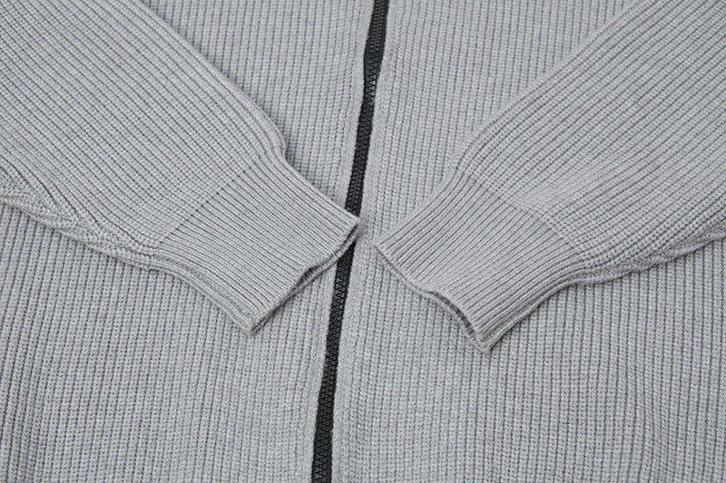 Stone Island Compass Badge Zip-Up Knit Cardigan - Black product detail view