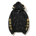 BAPE Black & Gold Camo Shark Hoodie product image
