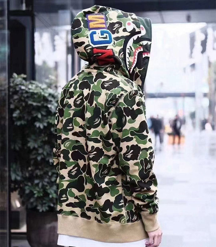 BAPE Big ABC Camo Double-Hood Shark Hoodie product view 8