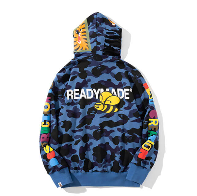 BAPE ABC Camo Logo Hoodie - Blue & Green product view 3
