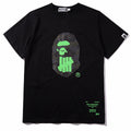 BAPE Green Block Camo Ape Head Men's T-Shirt - Black