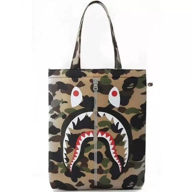 BAPE Camo Graphic Tote Bag - Camo Graphic Shark Crossbody Bag - View 1