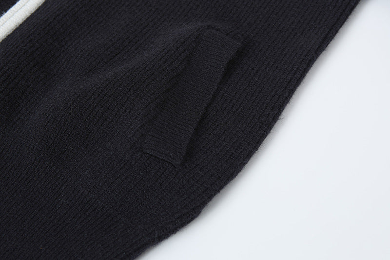 Stone Island Compass Badge Mock-Neck Zip Knit Jacket - Black product detail view