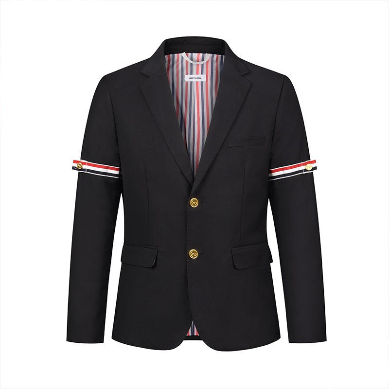 Men's 4 - Bar Heritage Suit - Ultimate Comfort - Classic Design by Thom Browne, outerwear detail view