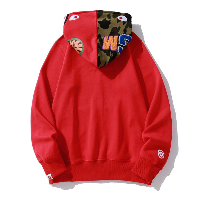 BAPE Camo Shark Hoodie - Black, Grey & Red product view 6