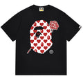 BAPE Valentine Heart Ape Head Men's T-Shirt - Black
