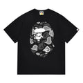 BAPE Gray Liquid Camo Big Ape Head Men's T-Shirt - Black