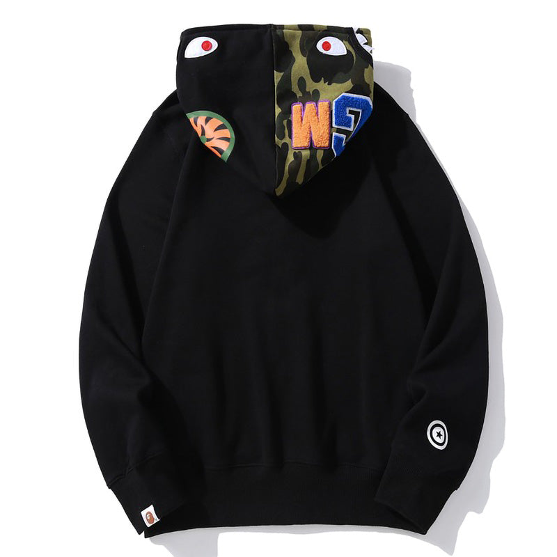 BAPE Camo Shark Hoodie - Black, Grey & Red product view 5