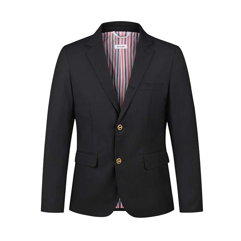 Casual suit by Thom Browne, outerwear detail view