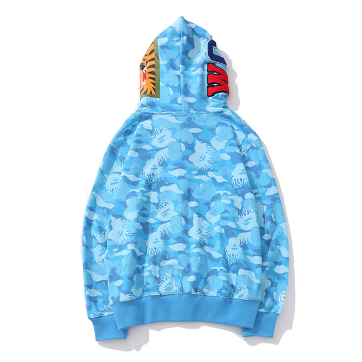 BAPE Blue & Red Camo Shark Hoodie product image