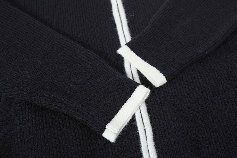 Stone Island Compass Badge Mock-Neck Zip Knit Jacket - Black product detail view