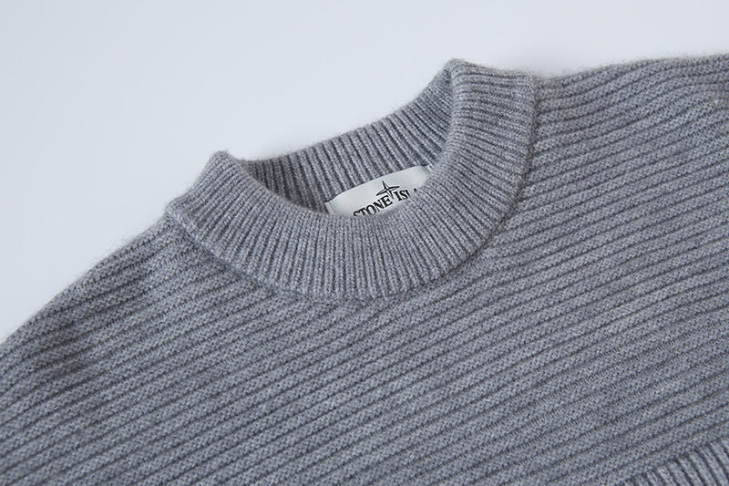 Stone Island Compass Badge Crewneck Knit Sweater - Black product detail view