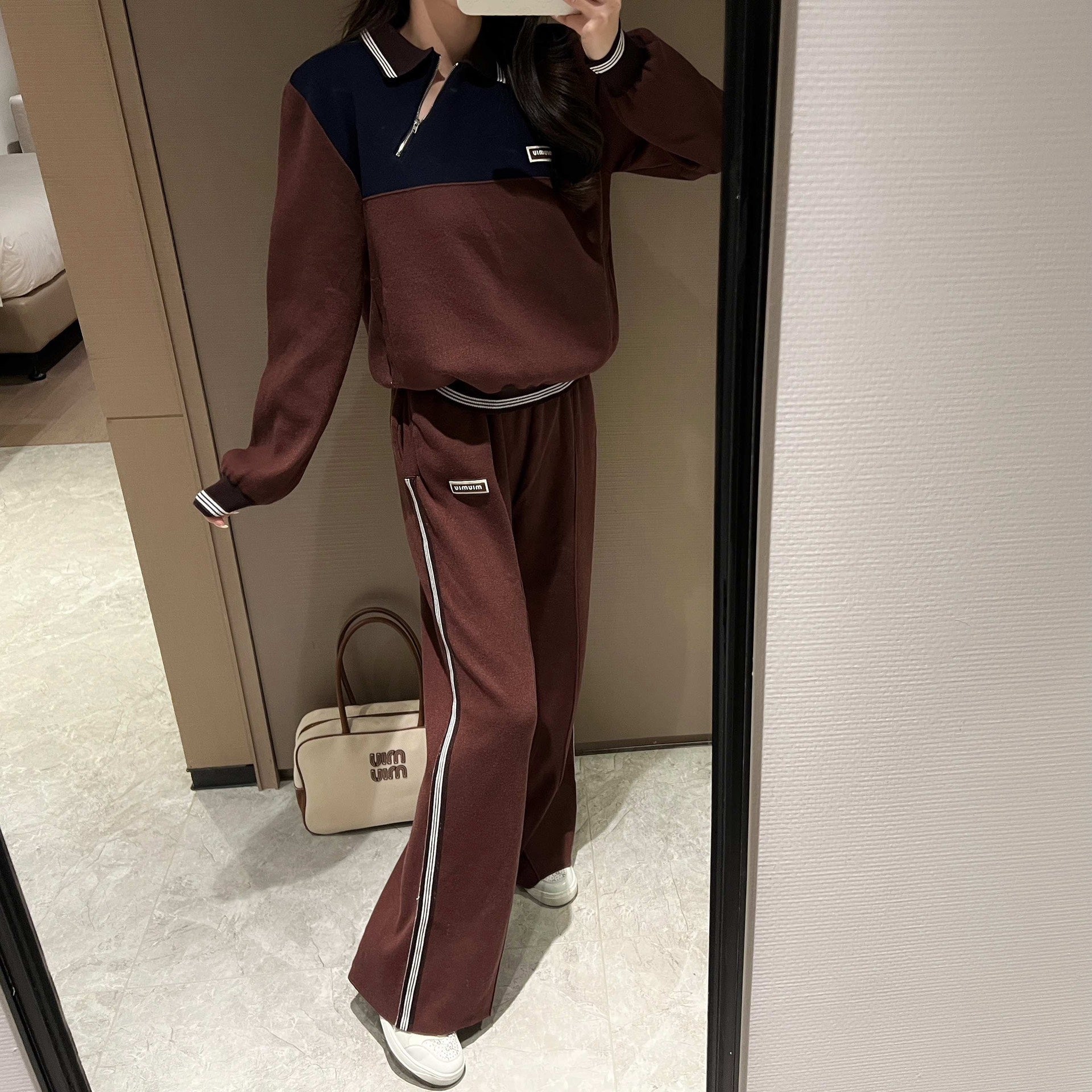 2025SS  Contrast color knitted tracksuit THOM TREND