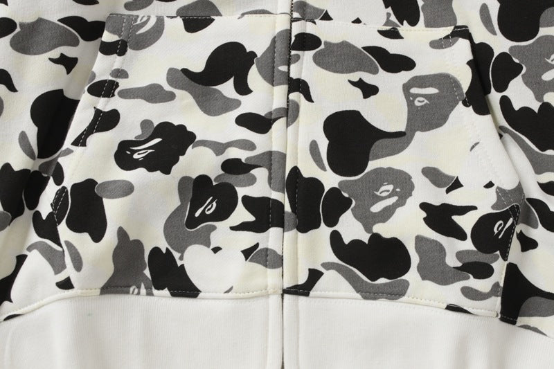 BAPE White Camo Shark Hoodie product view 5
