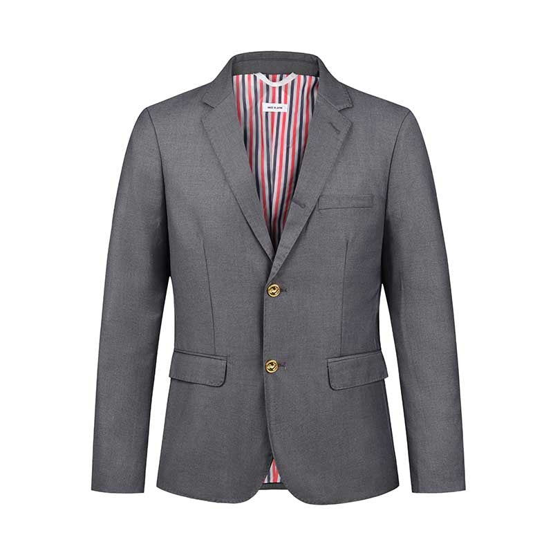 Casual suit by Thom Browne, outerwear detail view