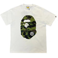 BAPE Green Camo Big Ape Head Men's T-Shirt - White
