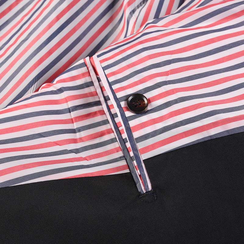 Casual Wool Suit Jacket - Front Zip Closure - Signature Detail by Thom Browne, outerwear detail view