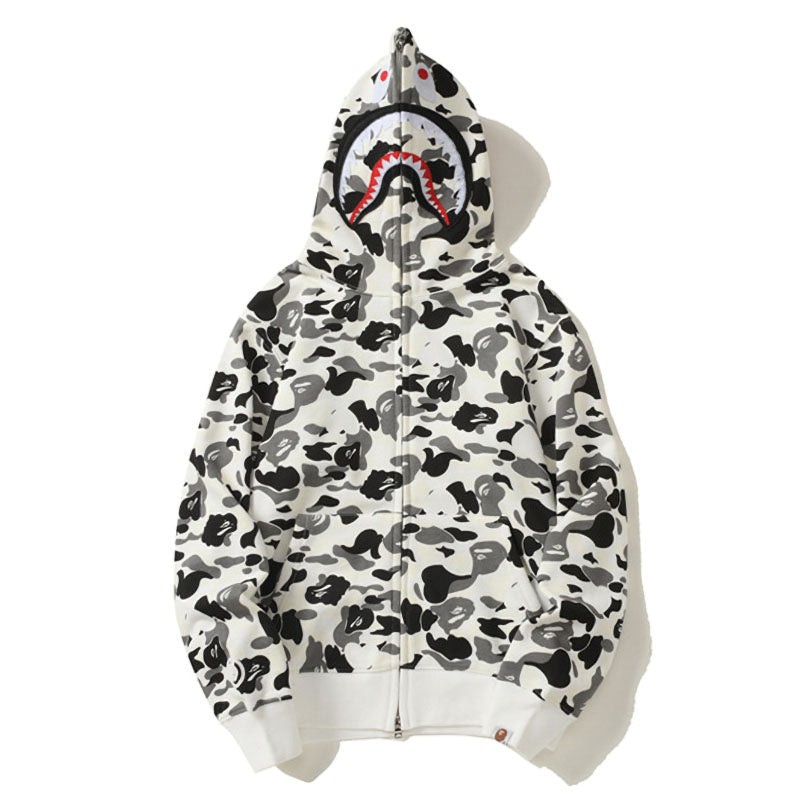 BAPE White Camo Shark Hoodie product image