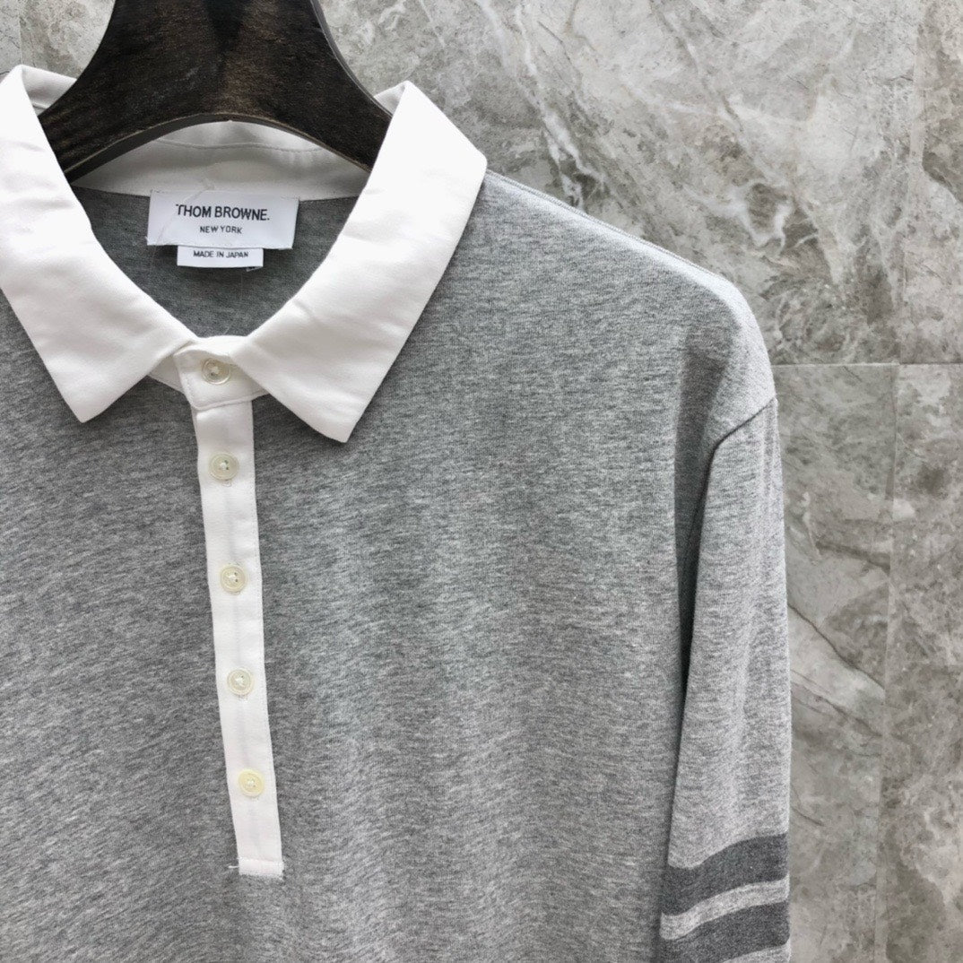 2025SS Lapel long-sleeved T-shirt THOM TREND