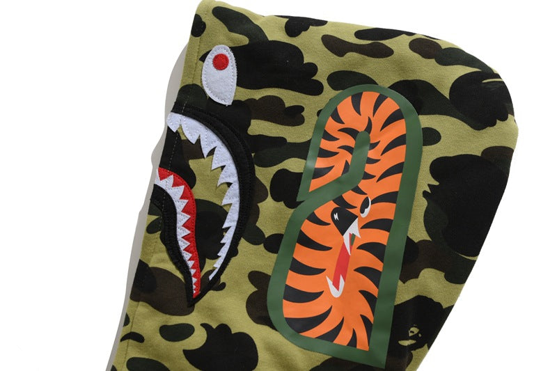 BAPE Green Camo Shark Hoodie product view 5