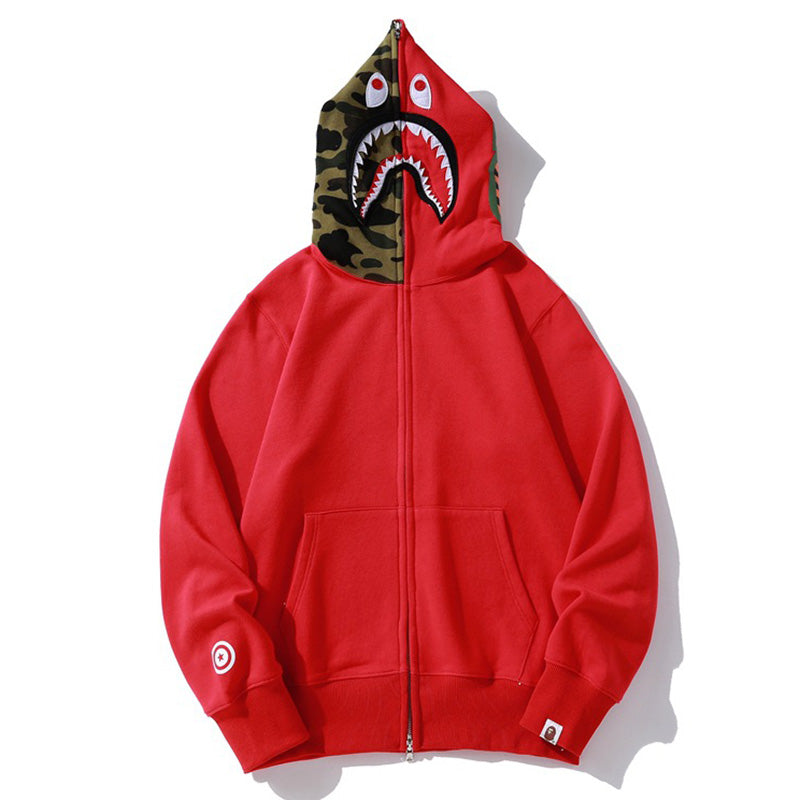 BAPE Camo Shark Hoodie - Black, Grey & Red product view 7