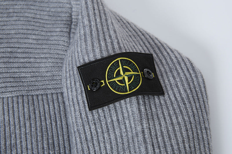 Stone Island Compass Badge Crewneck Knit Sweater - Black product detail view
