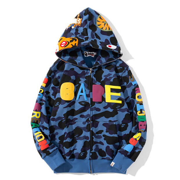 BAPE ABC Camo Logo Hoodie - Blue & Green product view 2