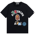 BAPE Multicolor College Ape Head Men's T-Shirt - Black