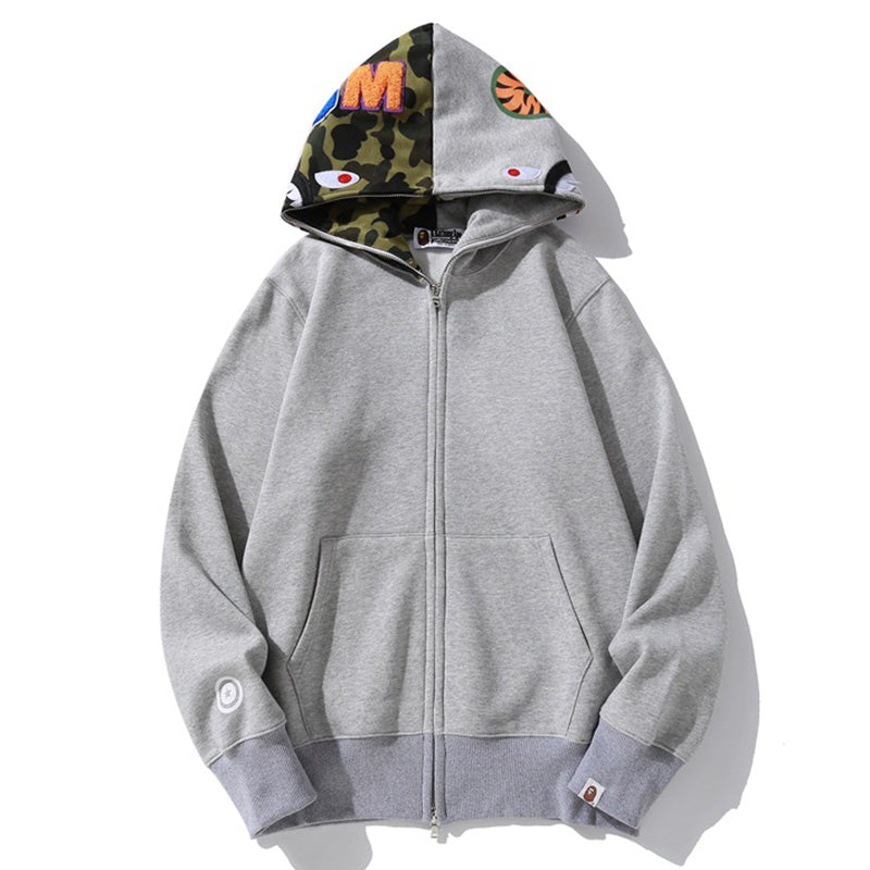BAPE Camo Shark Hoodie - Black, Grey & Red product view 11