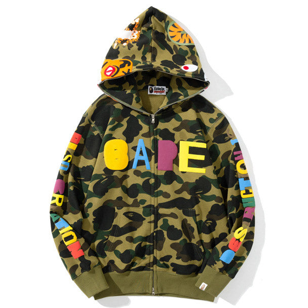 BAPE ABC Camo Logo Hoodie - Blue & Green product view 8