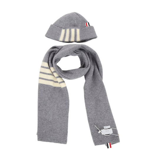 Four stripes scarf hat autumn and winter THOM TREND