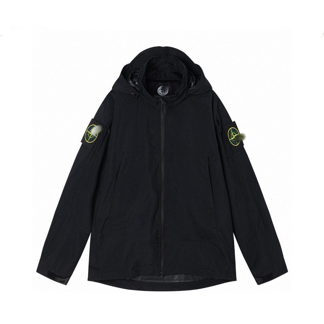 Stone Island Dual Compass Badge Waterproof Shell Jacket front view