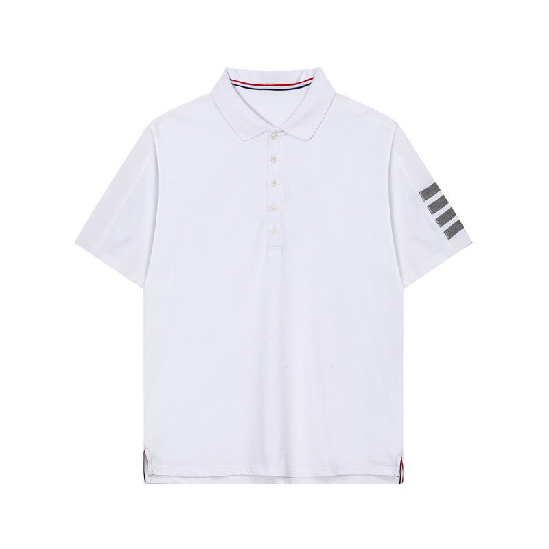 Four-bar sleeve T-shirt by Thom Browne, product detail view