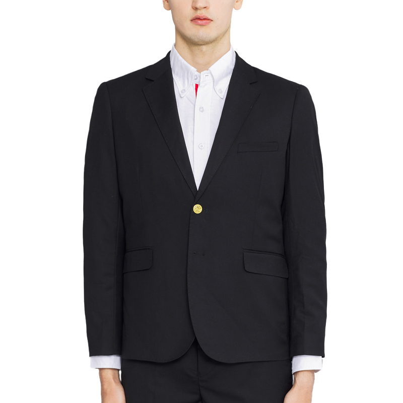 Casual suit by Thom Browne, outerwear detail view