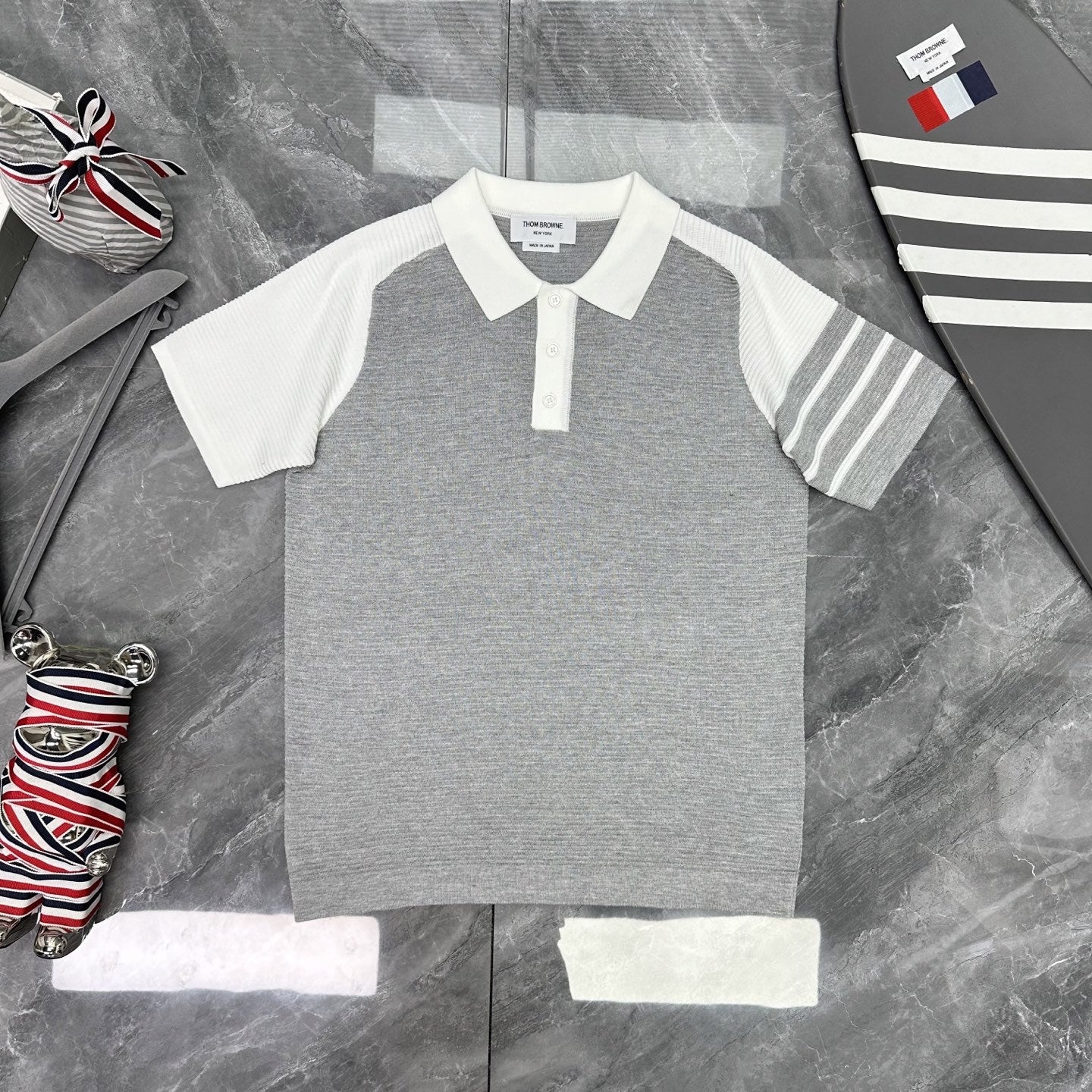 Wool Four-Bar Stripe Knit Cardigan（副本） THOM TREND