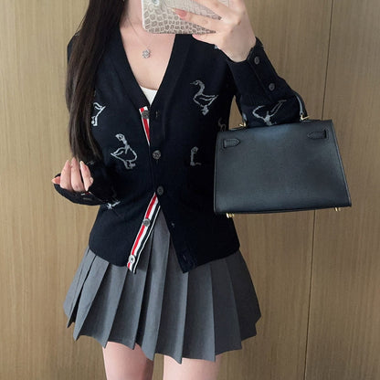 2025SS  Women's Swan Intarsia Knit Cardigan THOM TREND
