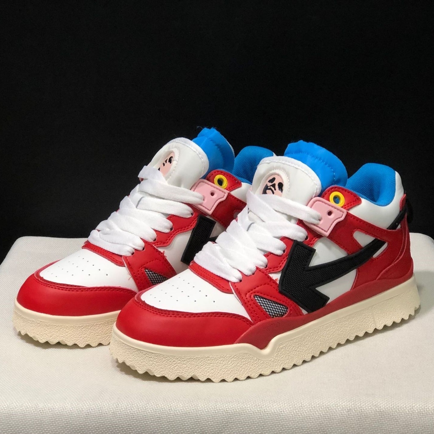OFF-Whlte Arrow Logo Leather Sneakers #40 4-Bar