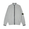 Stone Island Compass Badge Mock-Neck Zip Knit Jacket - Gray front view