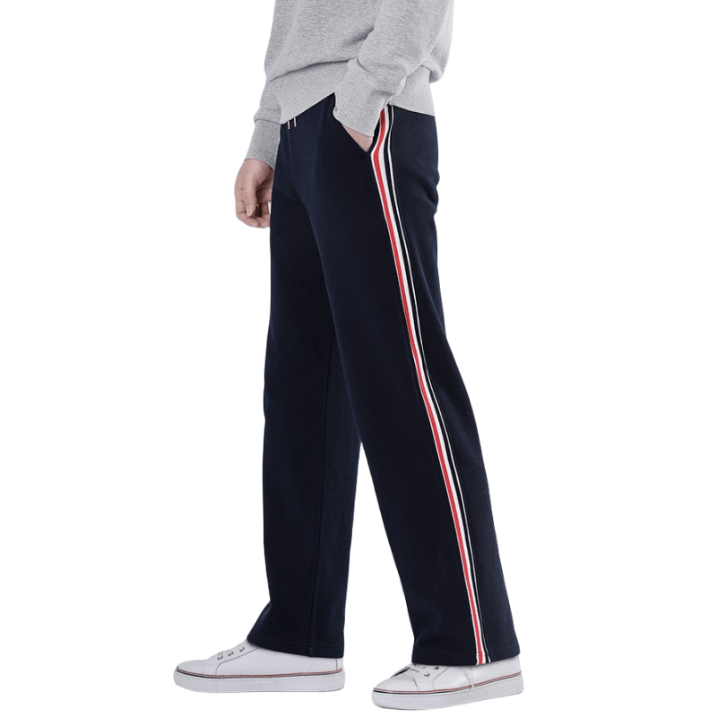 Thom Browne Style Unisex side Side-Stripe loose straight trousers - Image 2