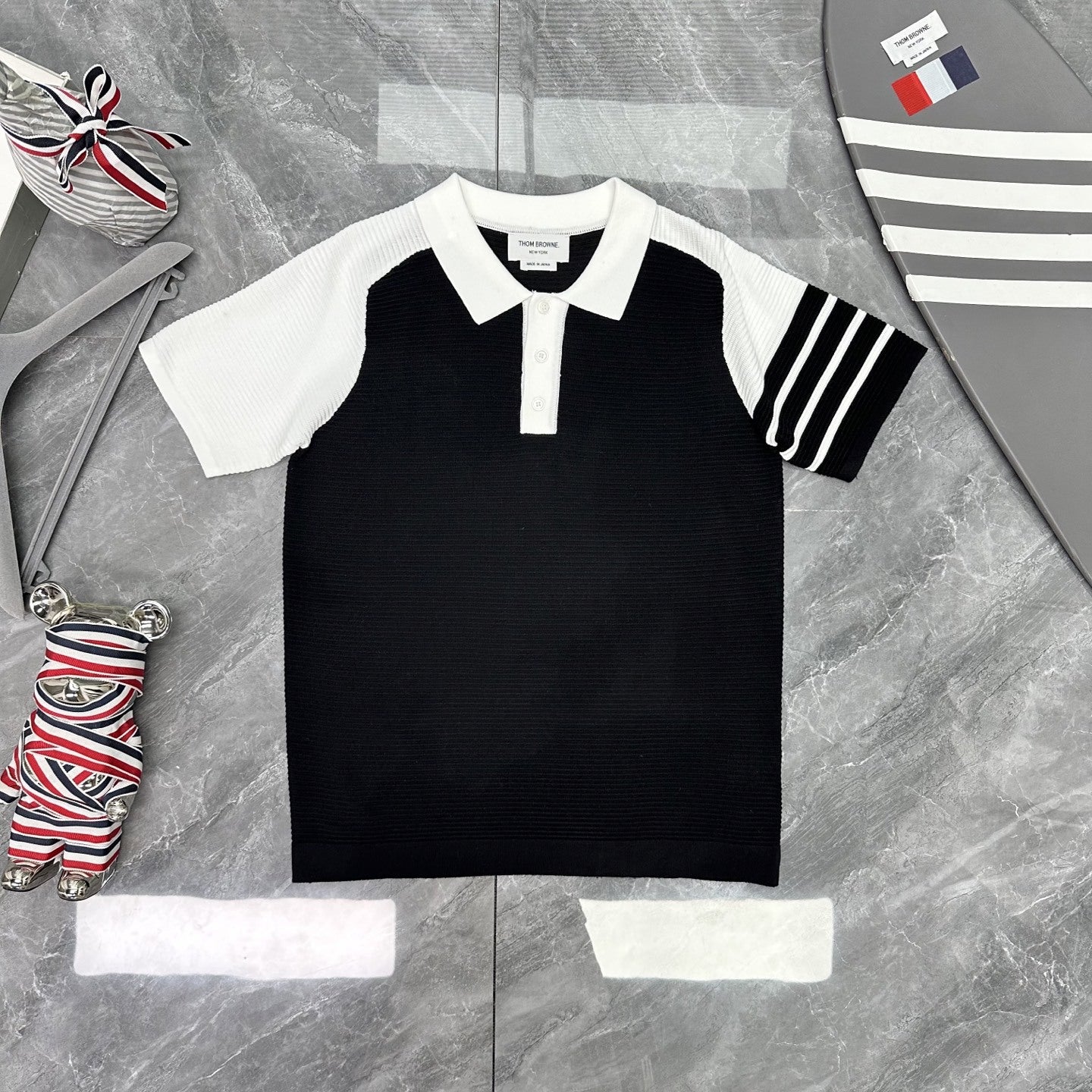 Wool Four-Bar Stripe Knit Cardigan（副本） THOM TREND