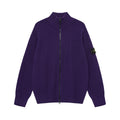 Stone Island Compass Badge Zip-Up Knit Cardigan - purple front view
