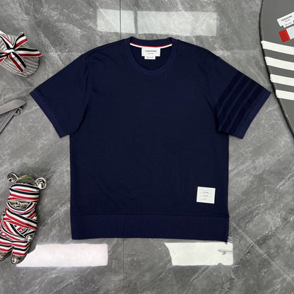 Colorblock Wave-Stripe Polo Tee – Unisex Summer Short Sleeve（副本） THOM TREND